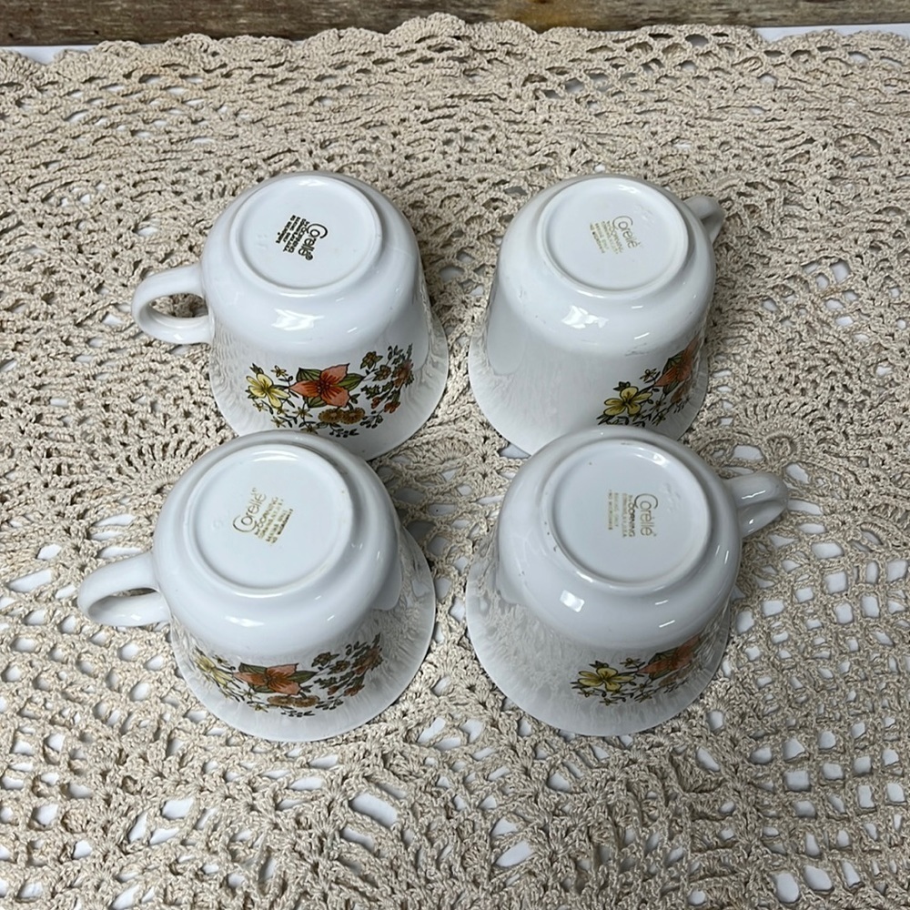 CORELLE COFFEE CUPS: VINTAGE INDIAN SUMMER PATTERN SET OF 4 - Picture 3 of 10